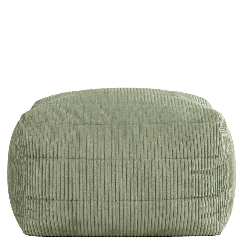 Noa Modular Bean Bag Footstool - Jumbo Cord - Sage Green