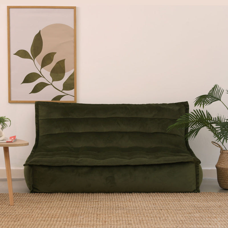 Kota Velvet Sofa - Olive