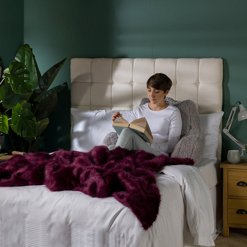 Sabrina Spikey Faux Fur Throw - Mulberry Purple