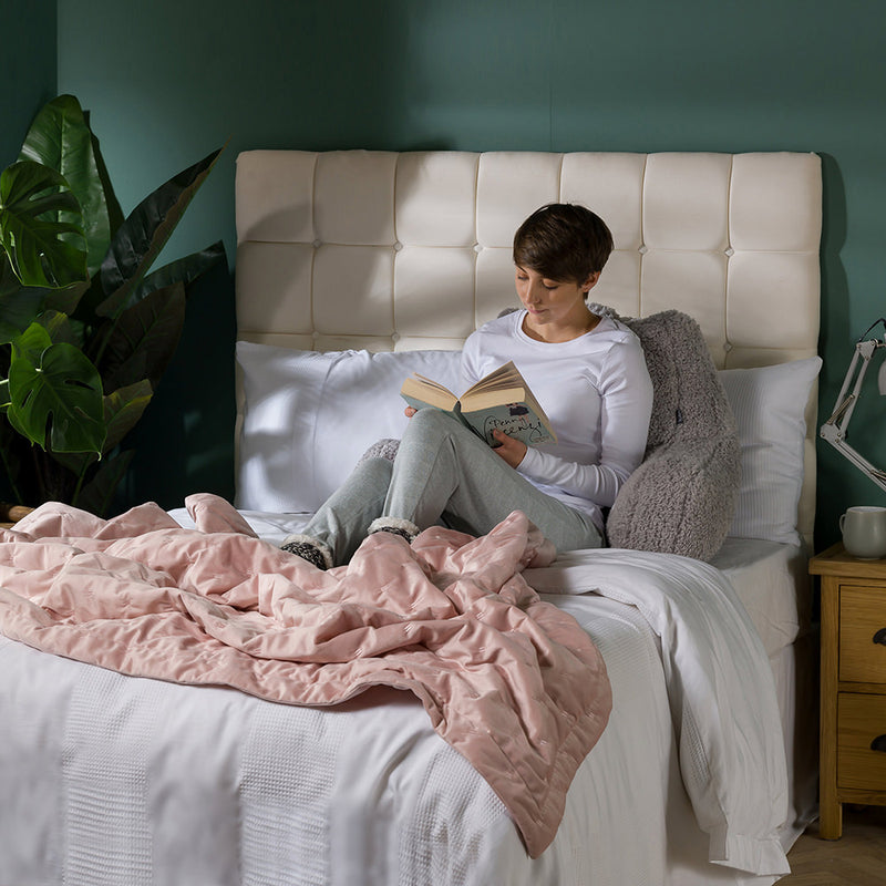 Rosa Quilted Velvet Throw - Rose Dust Pink