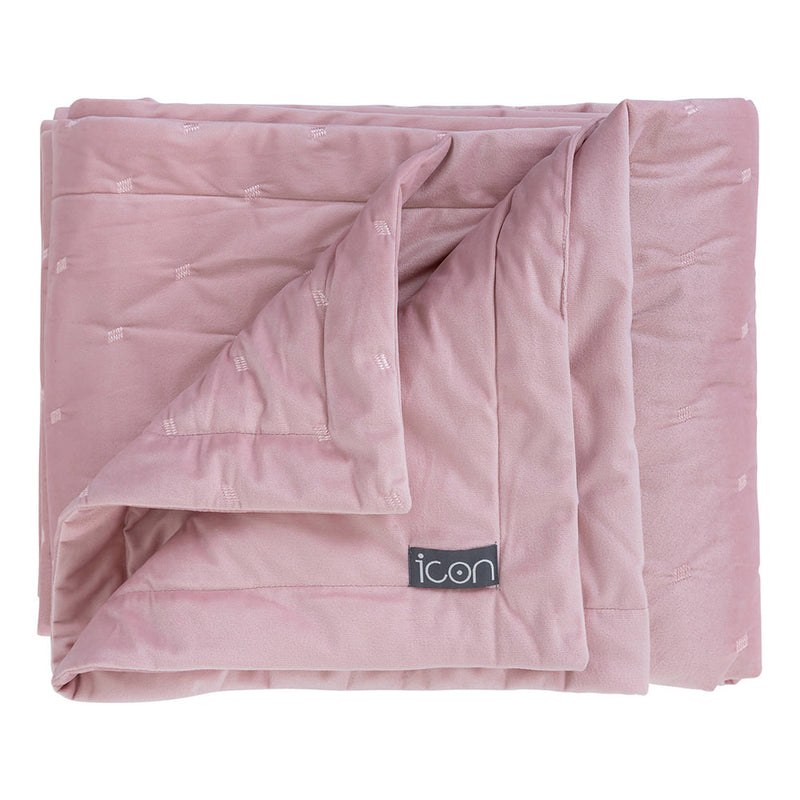 Rosa Quilted Velvet Throw - Rose Dust Pink