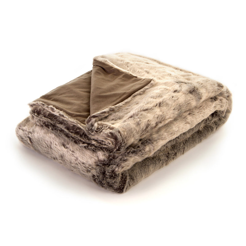 Luxury Faux Fur Throw Blanket - Mink