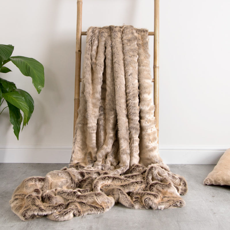 Luxury Faux Fur Throw Blanket - Mink