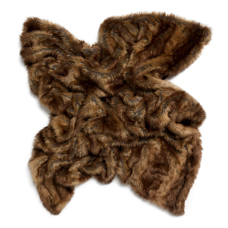 Luxury Faux Fur Throw Blanket - Brown