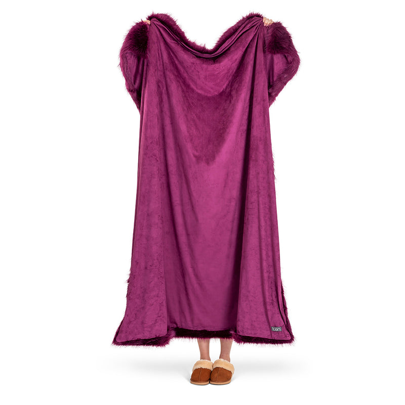 Sabrina Spikey Faux Fur Throw - Mulberry Purple