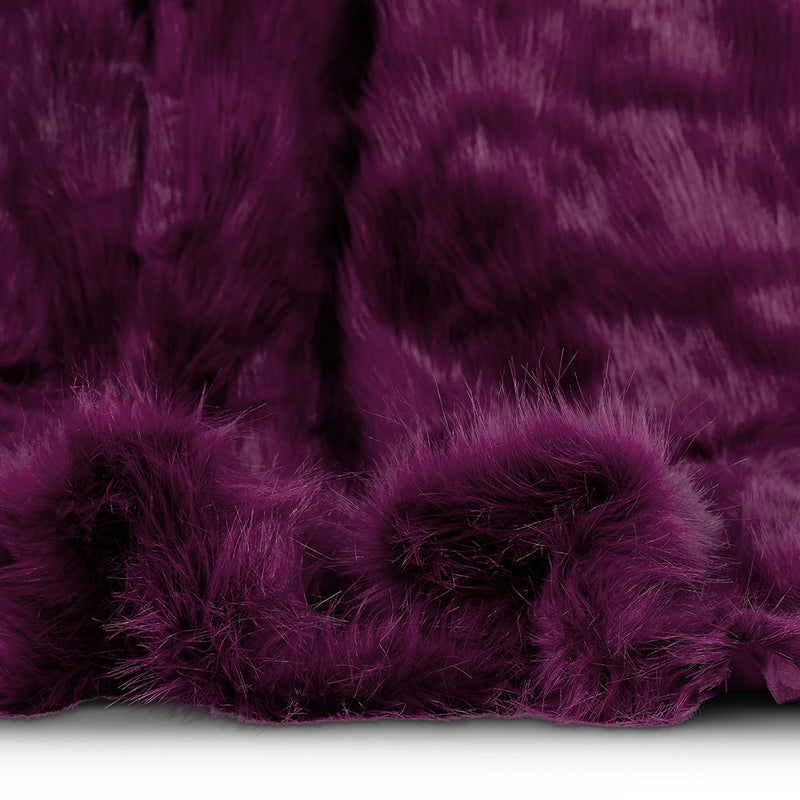 Sabrina Spikey Faux Fur Throw - Mulberry Purple