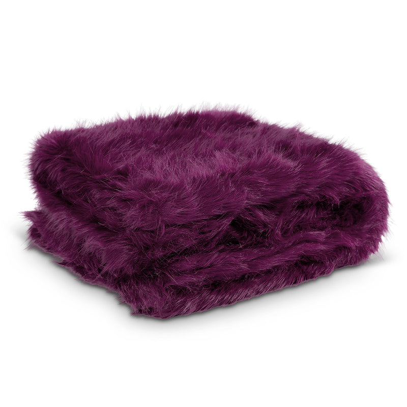 Sabrina Spikey Faux Fur Throw - Mulberry Purple