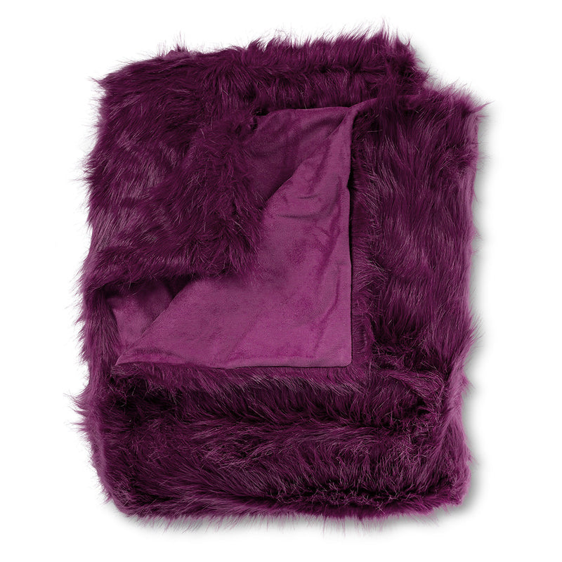 Sabrina Spikey Faux Fur Throw - Mulberry Purple
