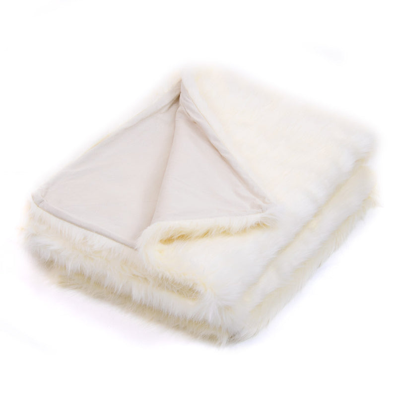 Sabrina Spikey Faux Fur Throw - Beige