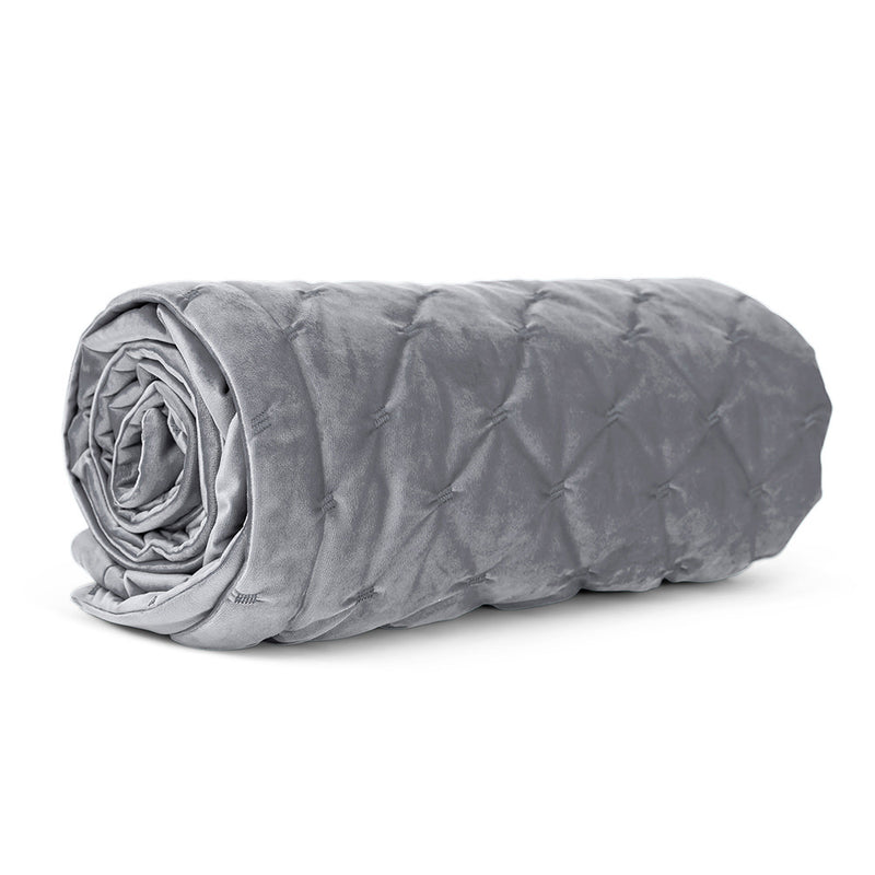 Rosa Quilted Velvet Throw - Grey