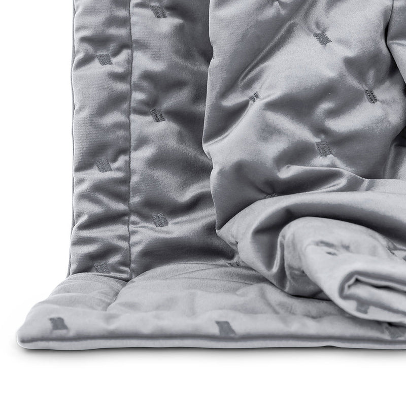 Rosa Quilted Velvet Throw - Grey