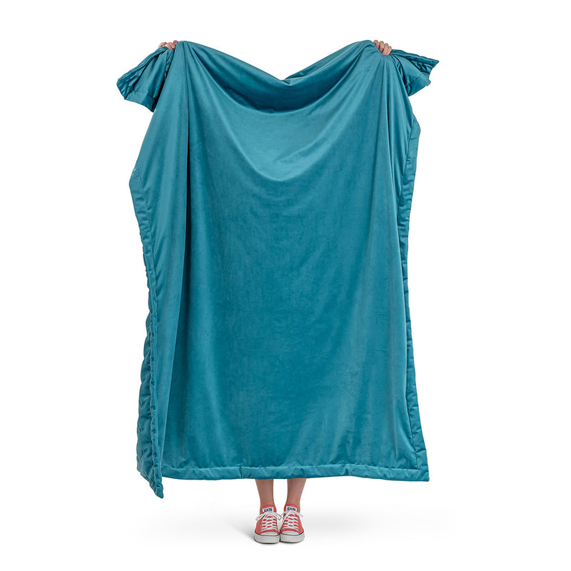 Rosa Quilted Velvet Throw - Teal